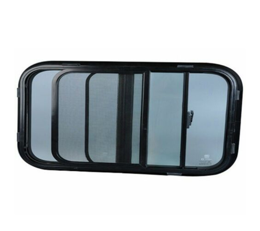 Camper Window With Integrated Roller Blind And Fly Screen, External Push Vent Window For